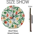 thumbnail image 6 of Dreamtimes Silent Wooden Round Wall Clock, 12 Inch Christmas Tree Balls Decorations Non Ticking Battery Operated Clocks for Home Office Living Room Bedroom, 6 of 6