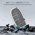 thumbnail image 3 of OFFCURVE Key Fob Cover with Keychain for Jeep Dodge, TPU Key Cover Case for Jeep Grand Cherokee Renegade Chrysler 200 300 Dodge Journey Fiat Durango Challenger Smart Key Holder Car Accessories Gray, 3 of 6