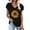 Black, variant on Summer Tops,Ladies Womens V-Neck Sunflower Print Tops Tshirts Casual Petal Sleeve Blouse