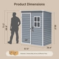 thumbnail image 2 of Aiho 5'x3' Outdoor Plastic Storage Shed with Window, Weather -Resistant, Easy Assembly, Wood-Effect Garden Tool House - Light Gray, 2 of 8