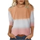 thumbnail image 1 of Camisas Para Mujer Camiseta Estampada de Moda Blusa de Manga 3/4 de Longitud Media Cuello Redondo Tops Casuales Odeerbi ODB123652, 1 of 5