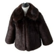 thumbnail image 4 of Coerni Girls Faux Fu𝐫 Jacket Plush Sherpa Coat Toddler Winter Coats Warm Fuzzy Trendy Cardigan Thick Lapel Collar Outerwear, 4 of 4