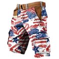 thumbnail image 3 of Drmagiyhm USA Men's Casual Cargo Shorts Athletic Outdoor Wide legs Shorts Lightweight Relaxed Pant Stars and Stripes Stretch Mens Clothing with Pockets, 3 of 5