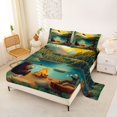 thumbnail image 2 of Erosebridal Kawaii Animal Bear Deer Queen Sheet Sets 4 Pieces for Boys Girls,Kids Teens Lake Life Happy Camping Bed Set,Microfiber Bedroom Decor, 2 of 5