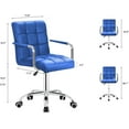 thumbnail image 3 of JUMMICO Modern Office Vanity Chair - PU Leather Mid-Back Rolling Chair for Office, Teen, and Bedroom Desks (Blue), 3 of 14