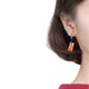 thumbnail image 2 of 1 Pair of Fashion Ear Drop Funny Fruit Ear Dangle Women Earrings Delicate Earbob Creative Dangler (Orange), 2 of 2