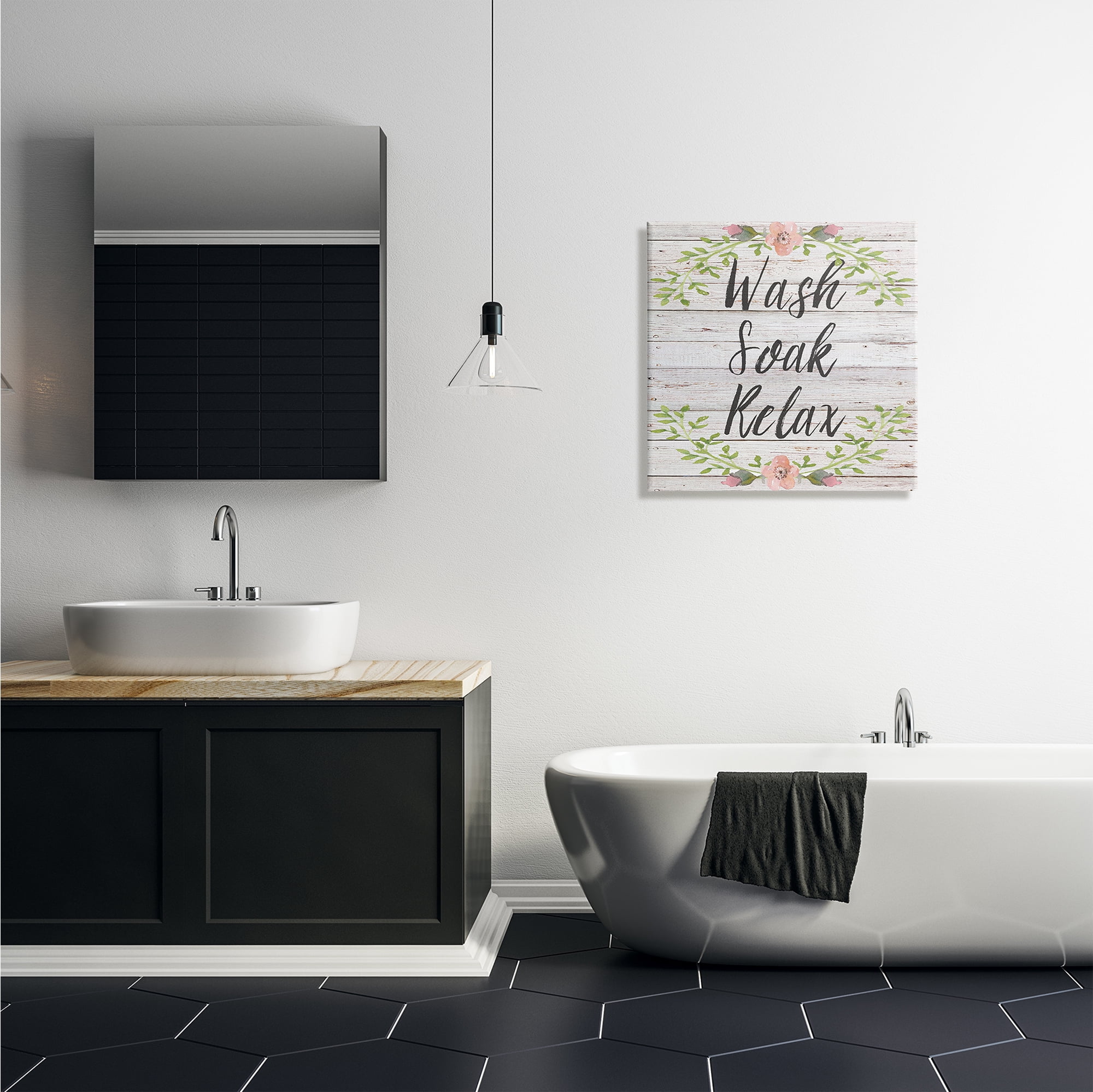 The Stupell Home Decor Collection Floral Wash Soak Relax Wall Art