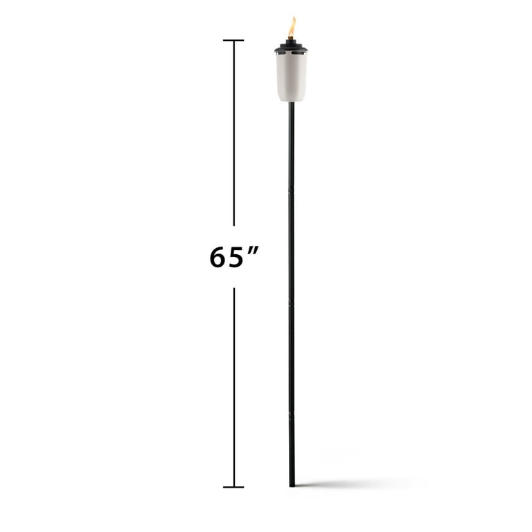 TIKI Brand Honey White Torch 2-Pack, 65 inch, Durable Metal