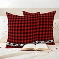 thumbnail image 3 of Red Black Plaid Outdoor Waterproof Pillow Covers, Country Vintage Bear Buffalo Gingham Decorative Square Throw Pillowcase Sofa Cushion Sham for Patio/Couch/Chair, 16"x16" 2 Pack, 3 of 8