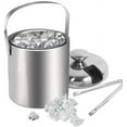 thumbnail image 2 of Bandeja de cubitos de hielo de doble nivel de 1.2L Cubo de hielo de acero inoxidable Cubo de hielo con tapa, cubo de hielo Clip de hielo Copa de cubo de cerveza inclinada Adepaton ZH-494, 2 of 8
