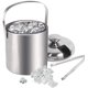 thumbnail image 2 of Bandeja para cubitos de hielo de doble nivel de 1,2 L, cubo de hielo de acero inoxidable con tapa, cubo de hielo con clip para hielo, cubo de cerveza inclinado, 2 of 8