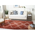thumbnail image 3 of SAFAVIEH Pro Lux Emmeline Geometric Shag Area Rug, Rust/Creme, 3' x 5', 3 of 11
