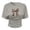 Grey, variant on Girls' Large Leopard Print Bow Crop Top - Short Sleeve Ruched Casual Tee Size:3-4 Years