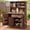 Brown, variant on Mintazer 65" Outdoor Potting Bench with Drawer & Cabinets, Garden Workstation with Hutch & Spice Rack, Patio Kitchen Island with Adjustable Shelves & Side Hook, Natural