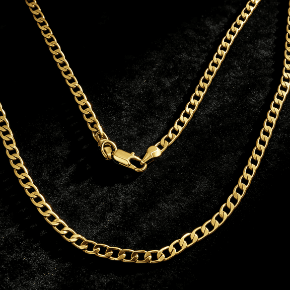 Real Solid 14k Yellow Gold Filled Necklace Italian, Link Chain 10K Solid Yellow Gold Cuban Link Chain Necklace for Women, 5.00MM, 30"