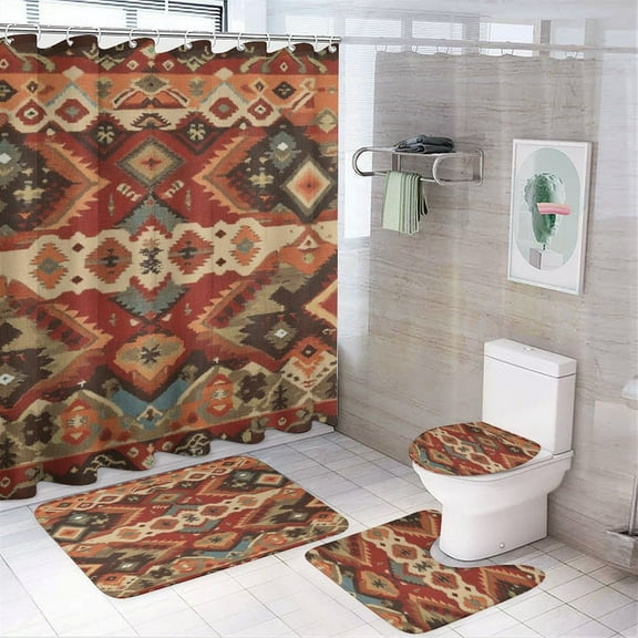 Bohemia Shower Curtain Waterproof Bathroom Curtain Set with Hooks Home Decor Bathroom Curtains