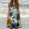 thumbnail image 1 of Ovzne Robes pour Femmes 2025 Robe d'Été Mode Vacances Été Couleur Unie Sans Manches Robe de Plage Fête Robe Imprimée Liquidation, 1 of 6