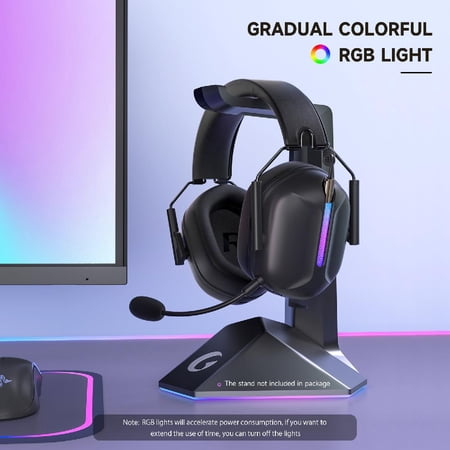 ECOMOMENT WIRELESS GAMING HEADPHONES,2.4 GHZ USB GAMING HEADSET WITH DETACHABLE MICROPHONE COMPATIBLE FOR PS5 PC SWITCH PC WITH BLUETOOTH 5.2, 3.5MM WIRED FOR XBOX SERIES,RGB LIGHT, 40H, BLACK