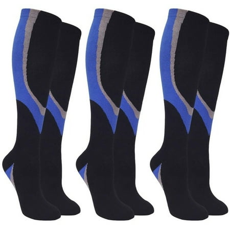 3 Pairs Compression Socks Foot Calf Support Men Women Sports Fitness S/M - L/XL