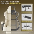 thumbnail image 5 of Luxvie Gaming Chair with Footrest PU Leather High Back Ergonomic Office Gamer Chair with Headrest and Massage Lumbar Cushion Racing Comfortable Computer Video Game Chair for Adults, Beige, 5 of 11