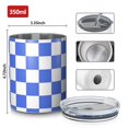 thumbnail image 4 of 12oz Coffee Tumblers Blue and White Checkered Pattern Stainless Steel Vacuum Insulated Travel Tumbler Coffee Cups Mug with Lid and Straw with Cleaning Brush for Cold & Hot Drinks, 4 of 5