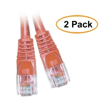 Cat5e Orange Crossover Cable eDragon Cat5e Orange Ethernet Crossover Cable, Snagless/Molded Boot, 3 Feet, 2 Pack ()