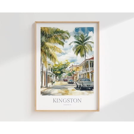 Kingston Jamaica Poster Vintage Wall Art Home Decor Poster, Unframed Size 8x12