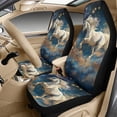 thumbnail image 3 of Xixirimido Car Seat Covers for Front Seats 5Pcs Car Accessories with Seat Belt Covers & Center Console Cover Universal Fit for SUVs,Vans,Trucks,Sedans, White Horse Galaxy, 3 of 8