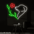 thumbnail image 3 of Glowneon Dog Flower Heart Neon Sign, Dog Led Sign, Dog Lover Gifts, 3 of 5