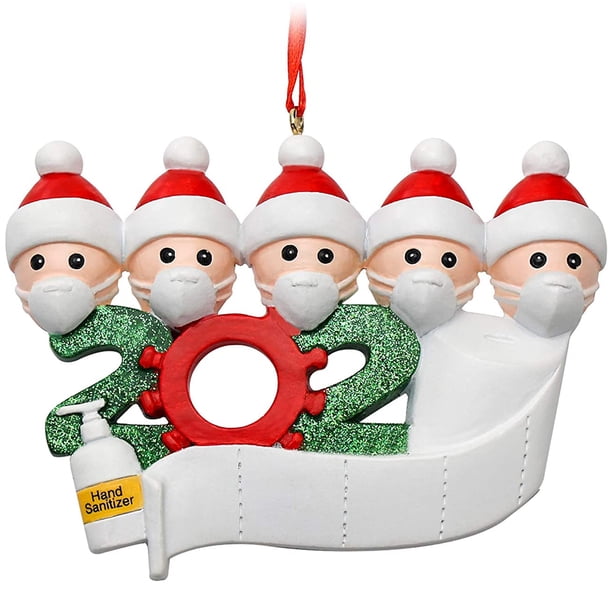 2020 árbol de Navidad colgante decoraciones conjunto de decoraciones de árbol Miembro de la familia de 5 Sunnimix Familia sobrevivida personalizada