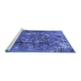 thumbnail image 2 of Ahgly Company Machine Washable Indoor Round Oriental Blue Industrial Area Rugs, 5' Round, 2 of 4