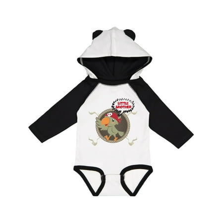 

Inktastic Little Brother Pirate Gift Baby Boy Long Sleeve Bodysuit