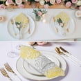 thumbnail image 2 of Yellow White Cloth Napkins, Abstract Grey Chrysanthemum Flower Floral Washable and Reusable Dinner Napkins Set of 6, Table Napkin for Kitchen Party Birthday Wedding Hotel Housewarming 20"x20", 2 of 8