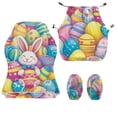 thumbnail image 4 of Whosucclay Colorful Rabbit Egg Print Gaming Chair Slipcovers, Stretchable Office Chair Cover 4 Pcs Computer Desk Chairs Covers with Armrest Covers, Rotating Armchair Protector Cover Easter Decor, 4 of 8