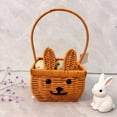 thumbnail image 3 of Dvkptbk Easter Basket with Handles, Imitation Rattan Bunny Easter Baskets with Cute Rabbit Ears, Easter Egg Hunt Bucket for Picnic Wedding Easter Decorations Gifts, 3 of 5