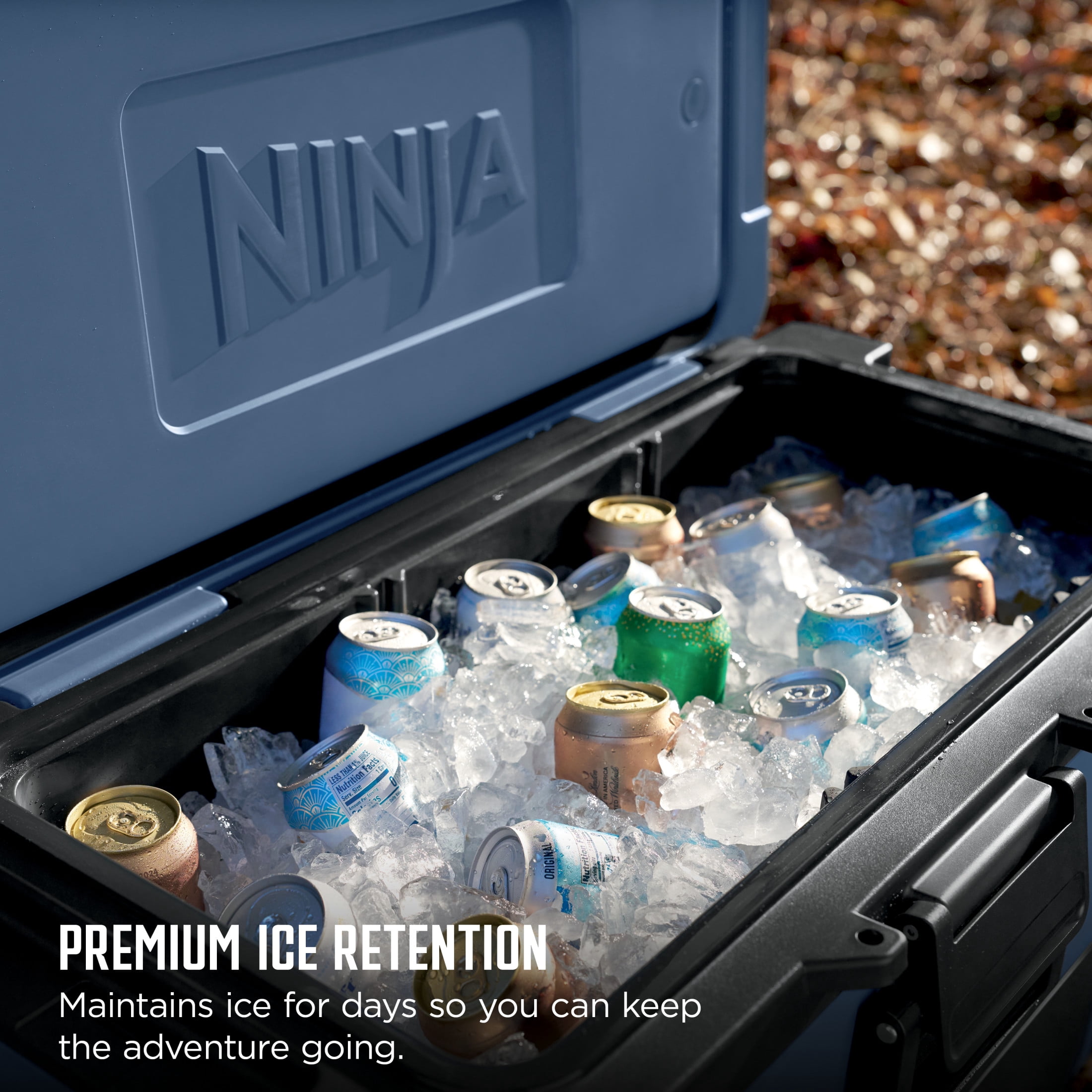 Ninja FrostVault 65-Qt Wheeled Cooler with Cold Dry Zone, Integrated Fridge-Temp Dry Storage Drawer, Premium Heavy-Duty Insulated Cooler, Keeps Ice for Days, FB265BL Lakeshore Blue