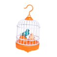 thumbnail image 1 of Juguete de pájaro cantor de simulación, jaula de pájaros, sonido realista, pájaro eléctrico creativo. Naranja, 1 of 9