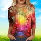 thumbnail image 1 of ICHUANYI Clearance Fashion Woman Round Neck 3/4Sleeve T-Shirt Printing Blouse Tops Sweatshirt(Red, M) ICHUANYI WER2023081006400, 1 of 4