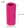 thumbnail image 2 of Uxcell 8x15cm Sport Wrist Bands Terry Absorbent Athletic Sweatband, Rose Red 2 Pack, 2 of 7