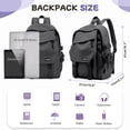 thumbnail image 3 of Aesthetic School Backpack Waterproof Black Bookbag College High School Bags for Students Lightweight Casual Daypack Laptop Backpacks for Men Women, 3 of 8