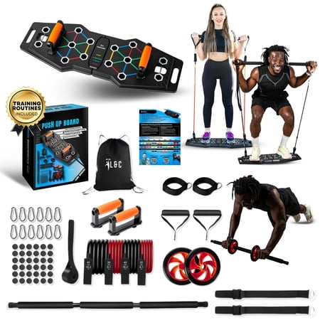 Push Up Board For Full Body Workout At Home - Portable Joint Friendly Fun & Motivating Equipment With Qr Code Guided Workouts Ideal Men Women Teens