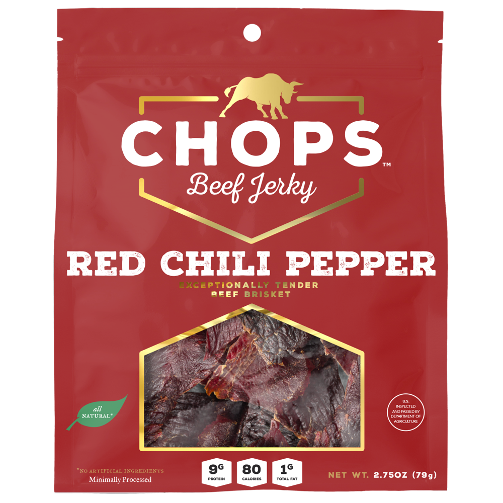 Chops Beef Jerky, Red Chili Pepper, 2.75 Oz, 8 Ct