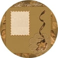 thumbnail image 1 of Ahgly Company Machine Washable Indoor Round Transitional Orange Area Rugs, 3' Round, 1 of 7