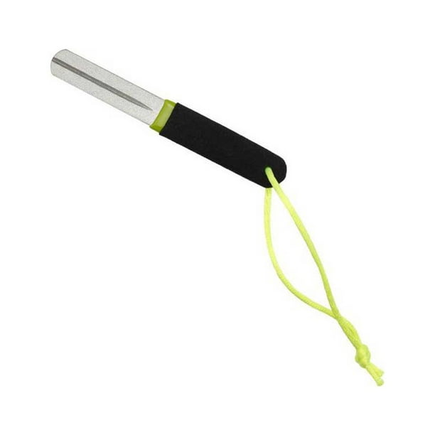 Naiovety Herramienta de pulido de anzuelos para agua salada, limas de afilado, raspador, diamantes de pesca, accesorios portátiles universales Pescar verde fluorescente