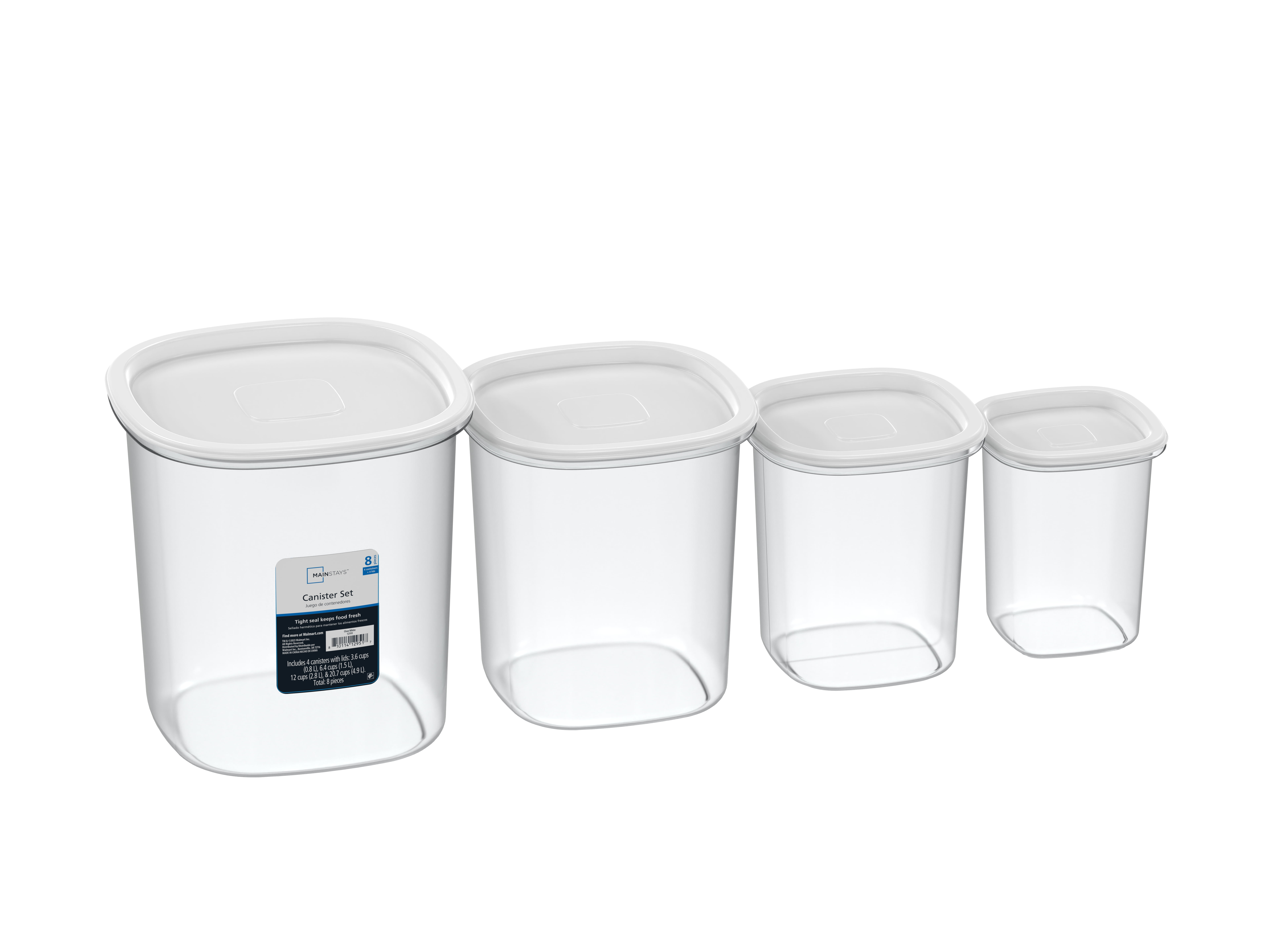 8 Piece Plastic Food Storage Canisters Set