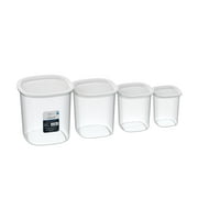 Mainstays 8-Piece Plastic Pantry Food Storage Container Set, Kitchen Pantry Organizer Canisters for Dry Food Storage and Pantry Organization