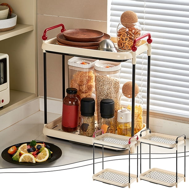 Organizador de tazas para la estantería de almacenamiento en tazas de sobremesa – Soporte de plástico para vasos, negro o rojo, escurridor de tazas para cocina, oficina, salón, 40,5x36,5x25,5cm