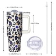 thumbnail image 2 of Leopard Print 40oz Tumbler– Stainless Steel Insulated Tumbler with Handle and Straw, Large Capacity Travel Cup for Hot & Cold Drinks, 2 of 6