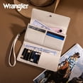 thumbnail image 5 of Wrangler Western Wallets for Women Trifold Wristlet Wallets Large Capacity Women Clutch Wallet with Coin Purse, Beige, 5 of 6