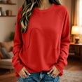 thumbnail image 2 of Womens Oversized Sweatshirts Pullover Round-Neck Casual Fall Clothes Casual Sweaters Tops Fleece Workout Winter Clothes, 2 of 6